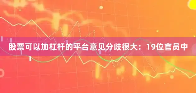 股票可以加杠杆的平台意见分歧很大：19位官员中