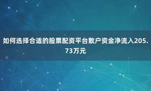 如何选择合适的股票配资平台散户资金净流入205.73万元
